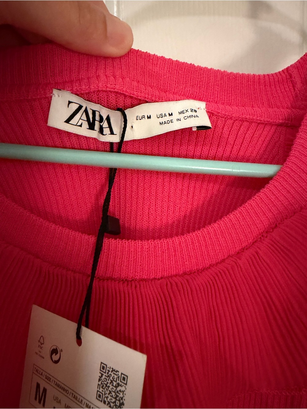 Zara Hot Pink Ruffle-Trim Ribbed Tank - Picture 5 of 6